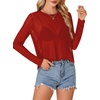 image:imageLYANER Womens Sheer Mesh See Through BlouseRed