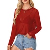 image:imageLYANER Womens Sheer Mesh See Through BlouseRed