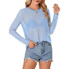 image:imageLYANER Womens Sheer Mesh See Through BlouseSky Blue