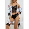image:imageLYANER Womens Silk Satin Sexy Pajamas SetBlue Print