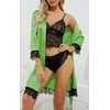 image:imageLYANER Womens Silk Satin Sexy Pajamas SetGreen
