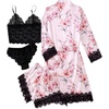 image:imageLYANER Womens Silk Satin Sexy Pajamas SetLight Pink Print