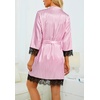 image:imageLYANER Womens Silk Satin Sexy Pajamas SetPink and White Stripes