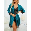 image:imageLYANER Womens Silk Satin Sexy Pajamas SetPure Teal Blue