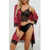 image:imageLYANER Womens Silk Satin Sexy Pajamas SetPure Wine Red
