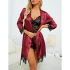 image:imageLYANER Womens Silk Satin Sexy Pajamas SetPure Wine Red
