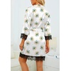 image:imageLYANER Womens Silk Satin Sexy Pajamas SetWhite Print