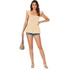 image:imageLYANER Womens Smocked Casual Peplum TopBeige