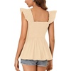 image:imageLYANER Womens Smocked Casual Peplum TopBeige