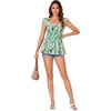 image:imageLYANER Womens Smocked Casual Peplum TopPrinted Light Green