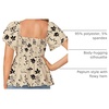 image:imageLYANER Womens Square Neck Casual Peplum TopFloral Apricot