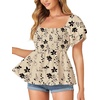 image:imageLYANER Womens Square Neck Casual Peplum TopFloral Apricot