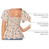 image:imageLYANER Womens Square Neck Casual Peplum TopFloral Beige