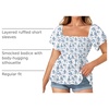 image:imageLYANER Womens Square Neck Casual Peplum TopFloral Blue