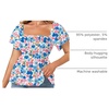image:imageLYANER Womens Square Neck Casual Peplum TopFloral Multicolor