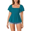 image:imageLYANER Womens Square Neck Casual Peplum TopLake Blue