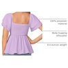 image:imageLYANER Womens Square Neck Casual Peplum TopLavender