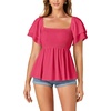 image:imageLYANER Womens Square Neck Casual Peplum TopRose Pink
