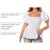 image:imageLYANER Womens Square Neck Casual Peplum TopWhite