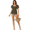 image:imageLYANER Womens Square Neck Cute Peplum TopArmy Green