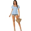 image:imageLYANER Womens Square Neck Cute Peplum TopBaby Blue