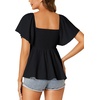 image:imageLYANER Womens Square Neck Cute Peplum TopBlack