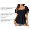 image:imageLYANER Womens Square Neck Cute Peplum TopBlack