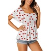 image:imageLYANER Womens Square Neck Cute Peplum TopCherry White