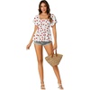 image:imageLYANER Womens Square Neck Cute Peplum TopCherry White