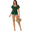 image:imageLYANER Womens Square Neck Cute Peplum TopDark Green01