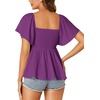 image:imageLYANER Womens Square Neck Cute Peplum TopDark Purple