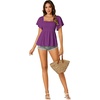 image:imageLYANER Womens Square Neck Cute Peplum TopDark Purple