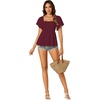 image:imageLYANER Womens Square Neck Cute Peplum TopDark Red