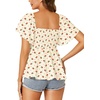 image:imageLYANER Womens Square Neck Cute Peplum TopFloral Beige