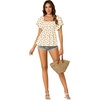 image:imageLYANER Womens Square Neck Cute Peplum TopFloral Beige