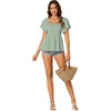 image:imageLYANER Womens Square Neck Cute Peplum TopLight Bean Green