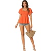 image:imageLYANER Womens Square Neck Cute Peplum TopLight Orange