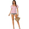 image:imageLYANER Womens Square Neck Cute Peplum TopPink