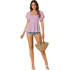 image:imageLYANER Womens Square Neck Cute Peplum TopPurple01