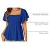 image:imageLYANER Womens Square Neck Cute Peplum TopRoyal Blue