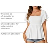 image:imageLYANER Womens Square Neck Cute Peplum TopWhite