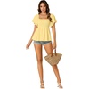 image:imageLYANER Womens Square Neck Cute Peplum TopYellow