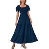 image:imageLYANER Womens Square Neck Midi DressDark Blue