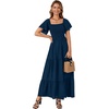 image:imageLYANER Womens Square Neck Midi DressDark Blue