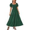 image:imageLYANER Womens Square Neck Midi DressDark Green