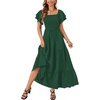 image:imageLYANER Womens Square Neck Midi DressDark Green