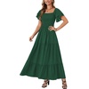 image:imageLYANER Womens Square Neck Midi DressDark Green