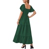 image:imageLYANER Womens Square Neck Midi DressDark Green