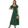image:imageLYANER Womens Square Neck Midi DressDark Green