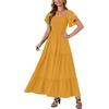 image:imageLYANER Womens Square Neck Midi DressGinger Yellow